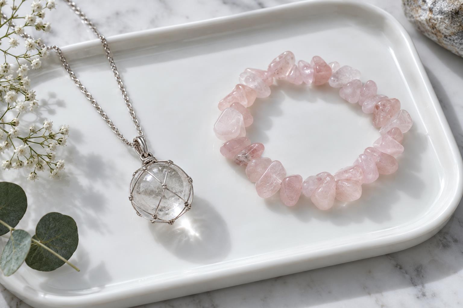 Quartz in a little net — styling illustration